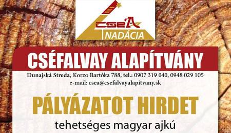 FELHÍVÁS! A Cséfalvay Alapítvány kulturális pályázata 2016-ban is