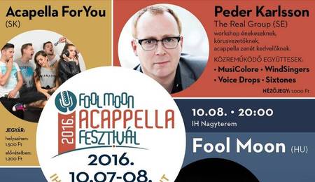 A For You is fellép a XII. Fool Moon Nemzetközi Acappella Fesztiválon